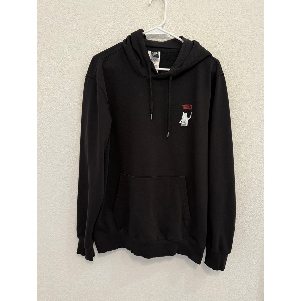 The North Face Graphic Hoodie Mens Large Black Sweatshirt